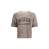 Ganni Leopard print short sleeve Sweater - Sweaters