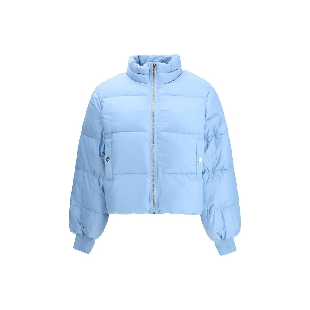 Ganni Light Blue Nylon Coat