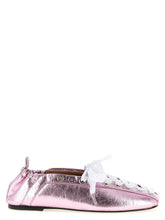 Ganni multicolor polyethylene ballet flats featuring a vibrant woven pattern and classic almond toe silhouette.