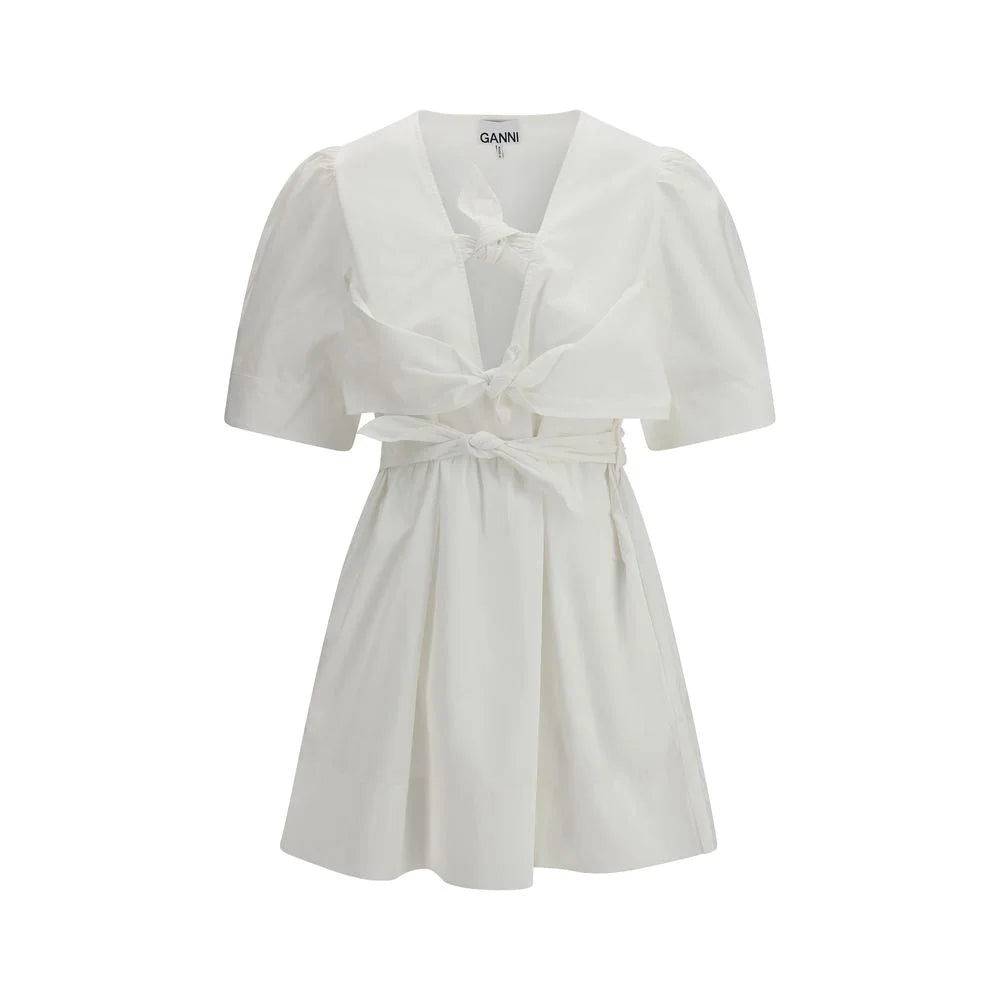 Ganni White Cotton Casual Dress