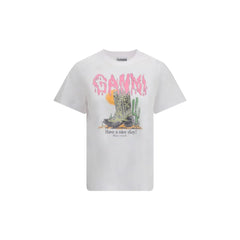 Ganni White Cotton T-Shirt