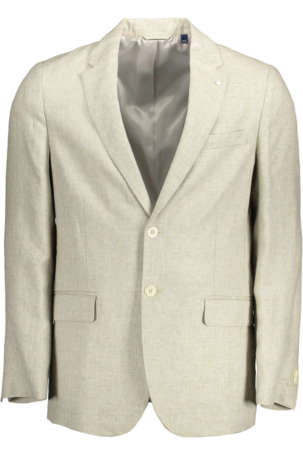 Gant Beige Linen Classic Jacket with Logo Detailing - IT52 | XL - Coats & Jackets