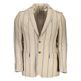 Gant Beige Linen Men Jacket - IT48 | M - Sport Jackets