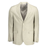 Gant Beige Linen Men Jacket - Sport Jackets