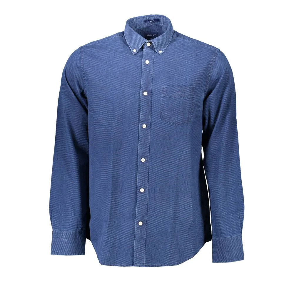 Gant Blue Cotton Men Shirt - S - Shirts