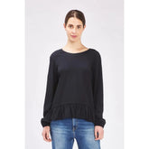 Gas Black Polyester Long Sleeve T-Shirt