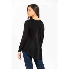 Gas Black Viscose Long Sleeve T-Shirt - XS