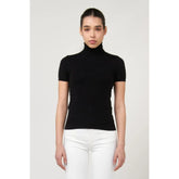 Gas Black Viscose Turtleneck - S