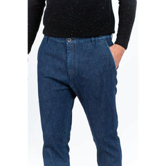 Gas Blue Cotton Casual Pants - W36