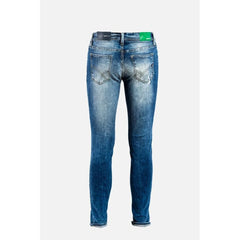 Gas Blue Cotton Relaxed Fit Jeans - W28