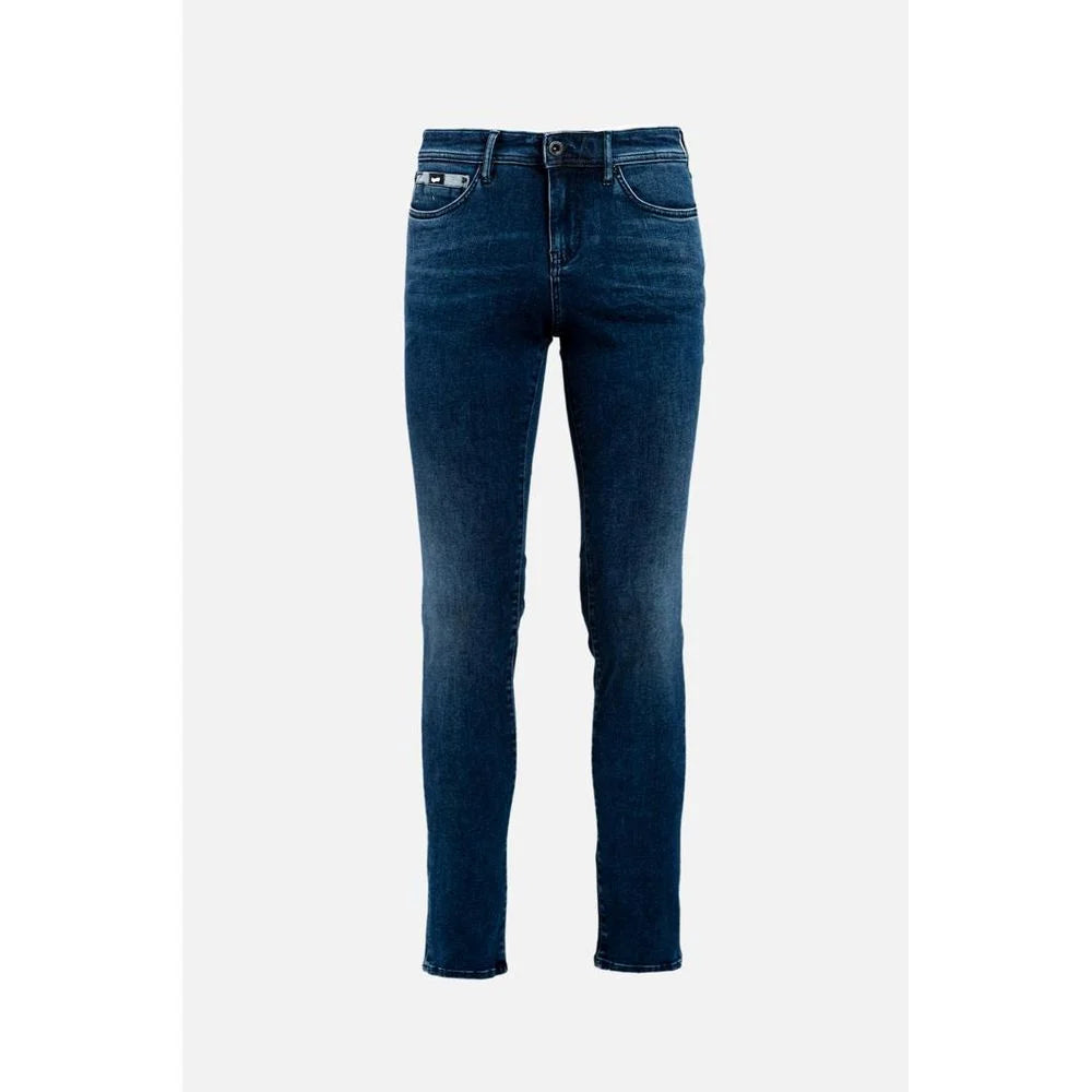 Gas Blue Cotton Skinny Jeans - W28