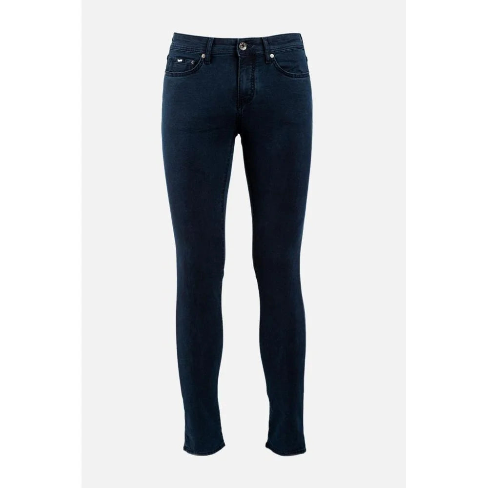 Gas Blue Cotton Slim Fit Jeans