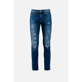 Gas Blue Cotton Slim Fit Jeans - W30
