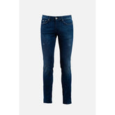 Gas Blue Cotton Slim Fit Jeans - W32