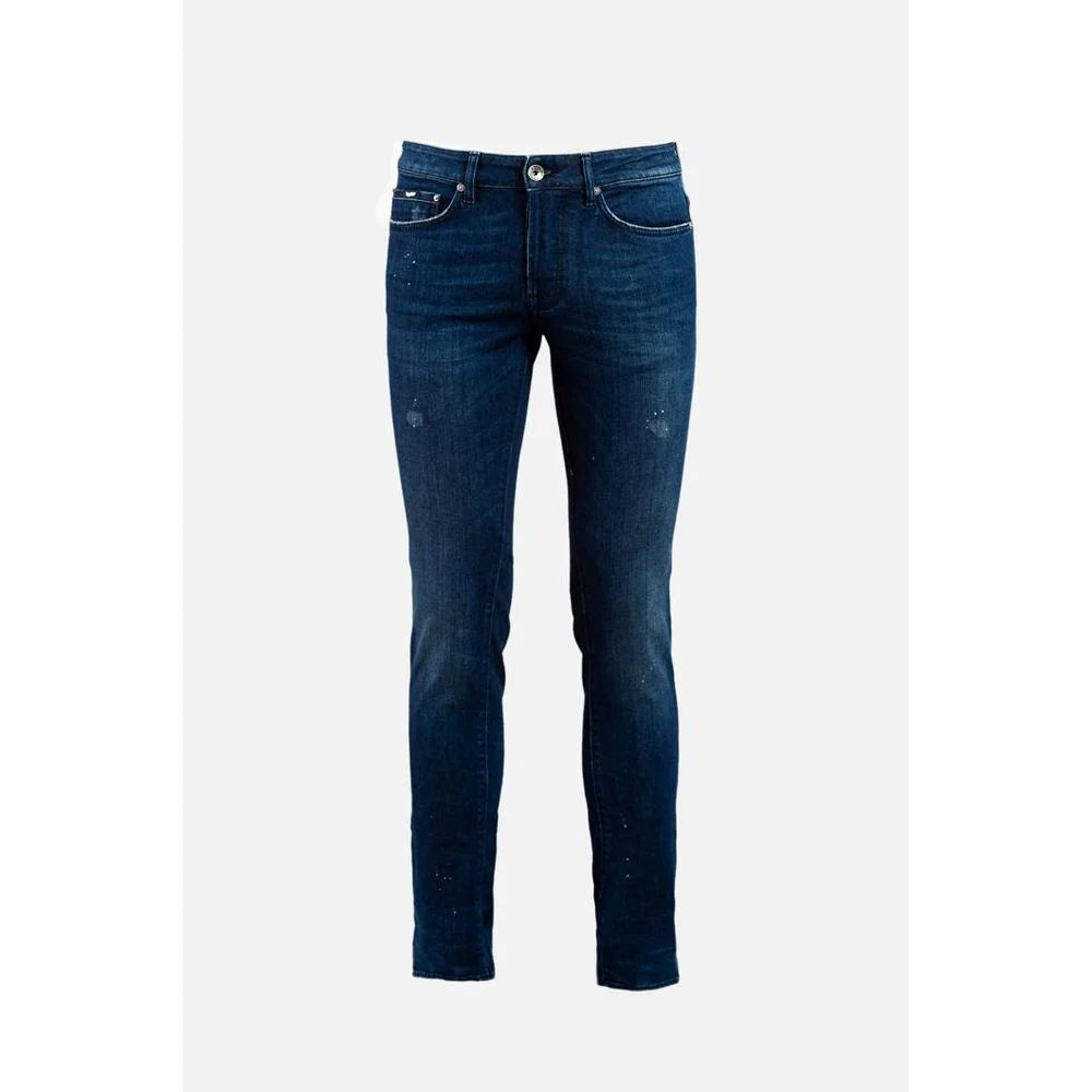 Gas Blue Cotton Slim Fit Jeans - W32