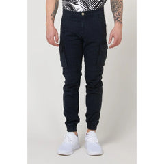 Gas Navy Blue Cotton Cargo Pants - XS
