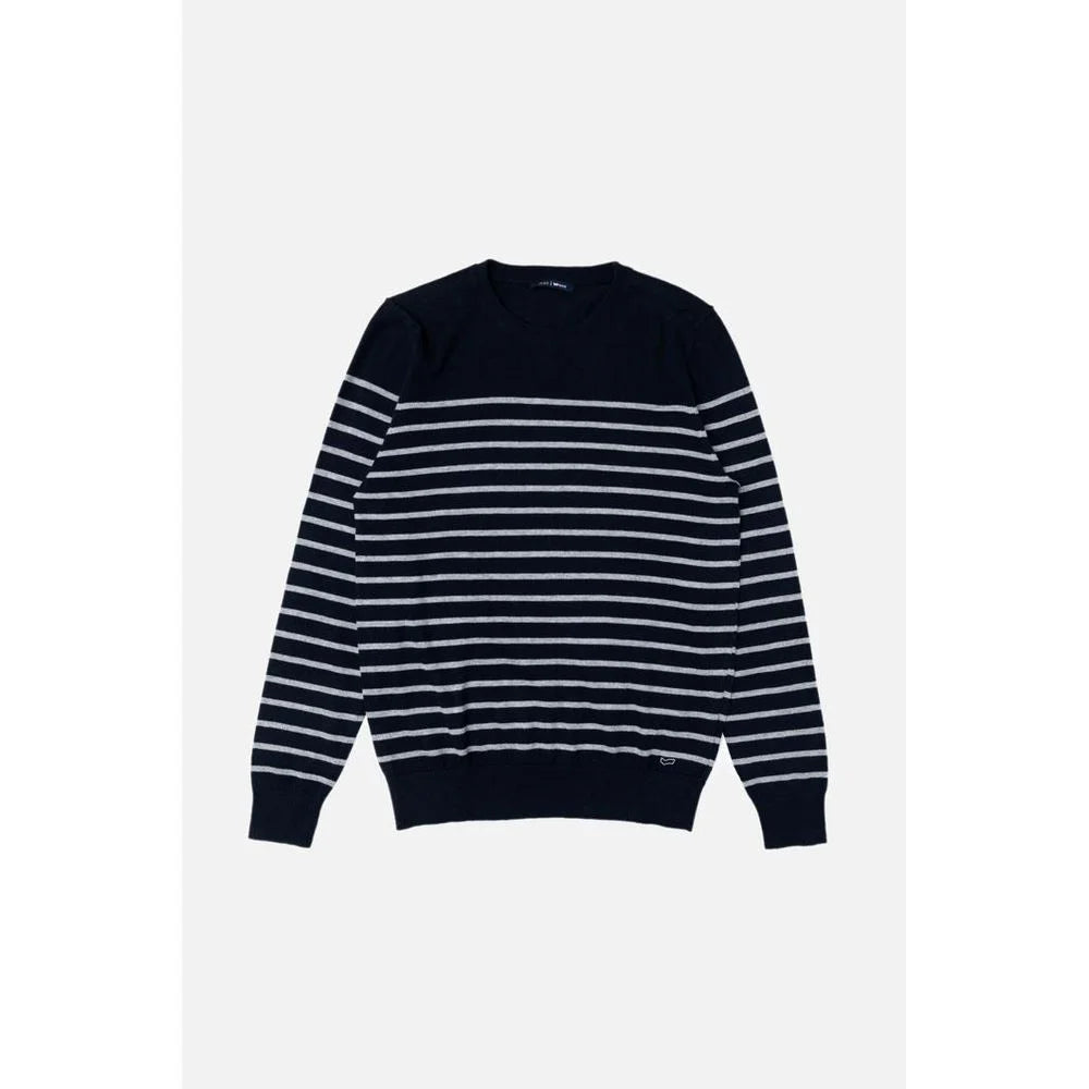 Gas Navy Blue Cotton Cashmere Sweater
