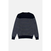 Gas Navy Blue Cotton Cashmere Sweater