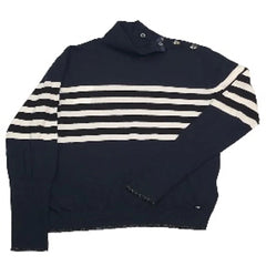 Gas Navy Blue Cotton Sweatshirt - XXS