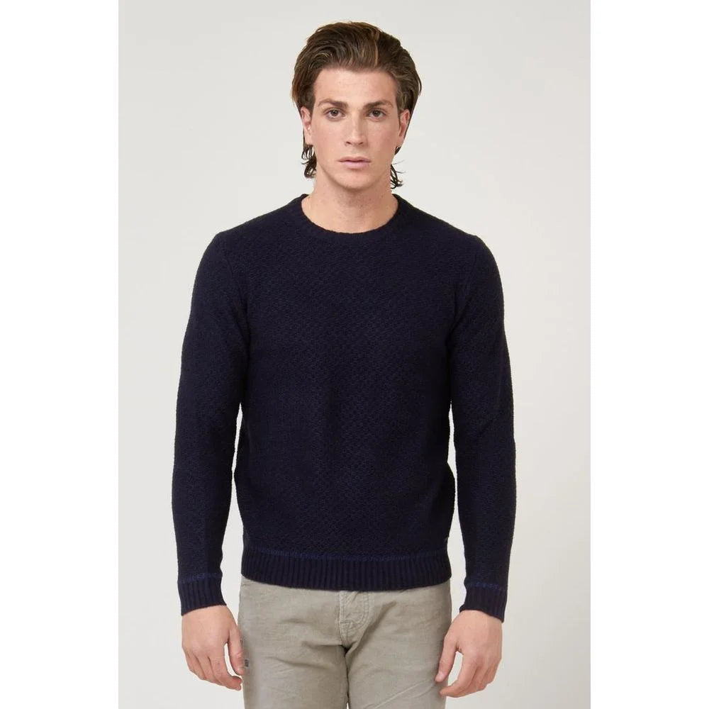 Gas Navy Blue Marabou Sweatshirt - S