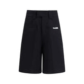 GCDS Black Cotton Bermuda Shorts