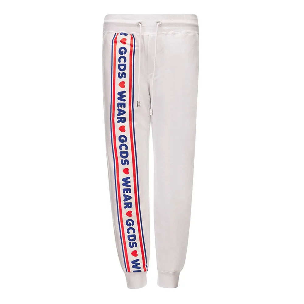 GCDS White Cotton Joggers Workout Pant - Joggers