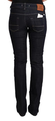 GF Ferre Black Cotton Stretch Low Waist Skinny Denim Jeans - Jeans