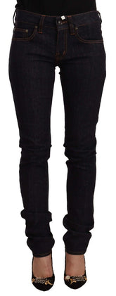 GF Ferre Black Mid Waist Cotton Denim Skinny Jeans - W26 | IT40 - Jeans
