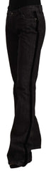 GF Ferre Black Mid Waist Cotton Denim Straight Boot Cut Jeans - W28 | IT42 - Jeans