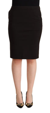 GF Ferre Black Straight Pencil Cut Knee Length Skirt - IT40|S - Skirts