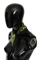 GF Ferre Black Yellow Floral Wrap Shawl Foulard Scarf - Scarves & Shawls