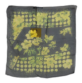 GF Ferre Black Yellow Floral Wrap Shawl Foulard Scarf - Scarves & Shawls