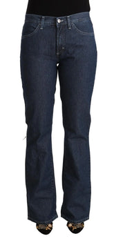 GF Ferre Blue Cotton Mid Waist Flared Denim Jeans - W31 - Jeans