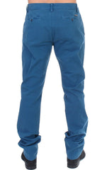 GF Ferre Blue Cotton Straight Fit Chinos - IT50 | L - Chinos