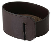GF Ferre Brown Genuine Leather Logo Wide Waist Belt - 70 cm / 28 Inches - Belts