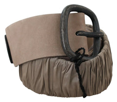 GF Ferre Brown Solid Leather Waist Metal Buckle Belt - 70 cm / 28 Inches - Belts