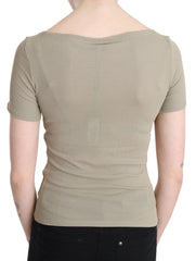 GF Ferre Gray 100% Nylon Short Sleeve Casual Tank Top Blouse - IT42|M - Tank Tops