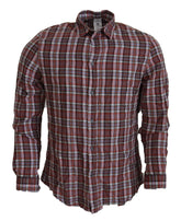 GF Ferre Multicolor Checkered Cotton Long Sleeves Casual Shirt - XXS - Shirts