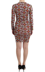 GF Ferre Multicolor Longsleeved Viscose Shift Dress - IT40|S - Dresses