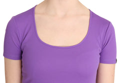 GF Ferre Purple 100% Polyester Short Sleeve Top Blouse - IT40|S - Blouses