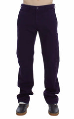 GF Ferre Purple Cotton Stretch Purple Fit Pants - IT48 | M - Chinos