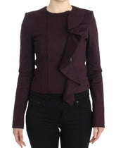 GF Ferre Purple Ruched Jacket Coat Blazer Short - IT40 - Coats & Jackets