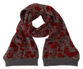 GF Ferre Red Grey Knitted Wrap Warmer Womens Shawl Scarf - Scarves & Shawls