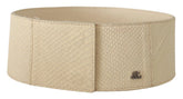 GF Ferre White Waxed Cotton Wide Fashion Belt - 70 cm / 28 Inches - Belts