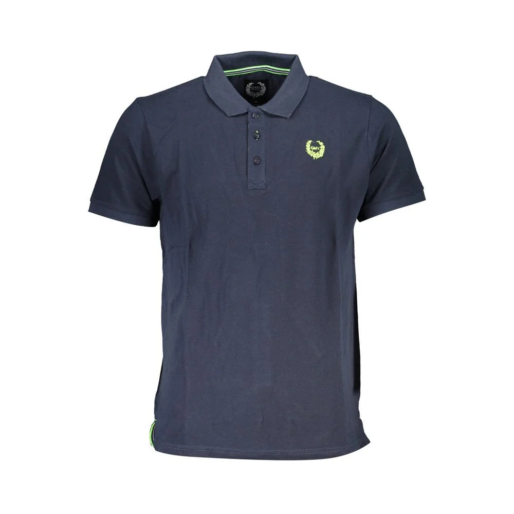 Gianmarco Venturi Blue Cotton Polo Shirt - Polos