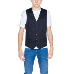 Gianni Lupo Black Cotton Waistcoat - IT52 | XL