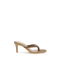 Gianvito Rossi Beige Raffia Stiletto Heel Sandals - Sandals