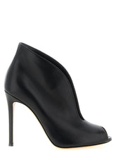 Gianvito Rossi black lamb leather ankle boots featuring a pointed toe and slim stiletto heel in a classic silhouette.