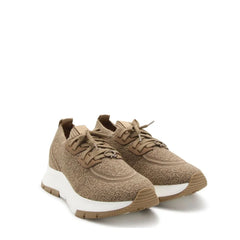 Gianvito Rossi Baskets athlétiques marron en tissu