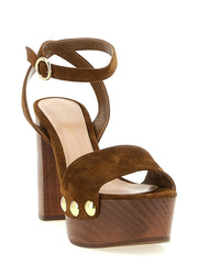 Gianvito Rossi Brown Suede Leather Stiletto Heel Sandals - EU40/US10